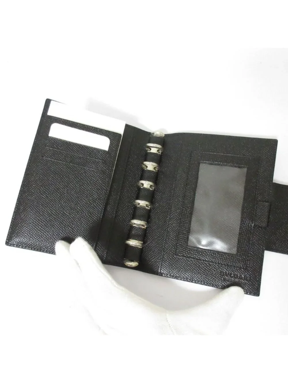 Bvlgari Bulgari Leather Planner Cover System Black Ring